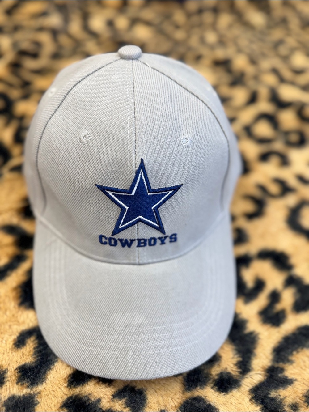 Cowboys Kids' Baseball Cap in Light Gray with Blue Star Logo
